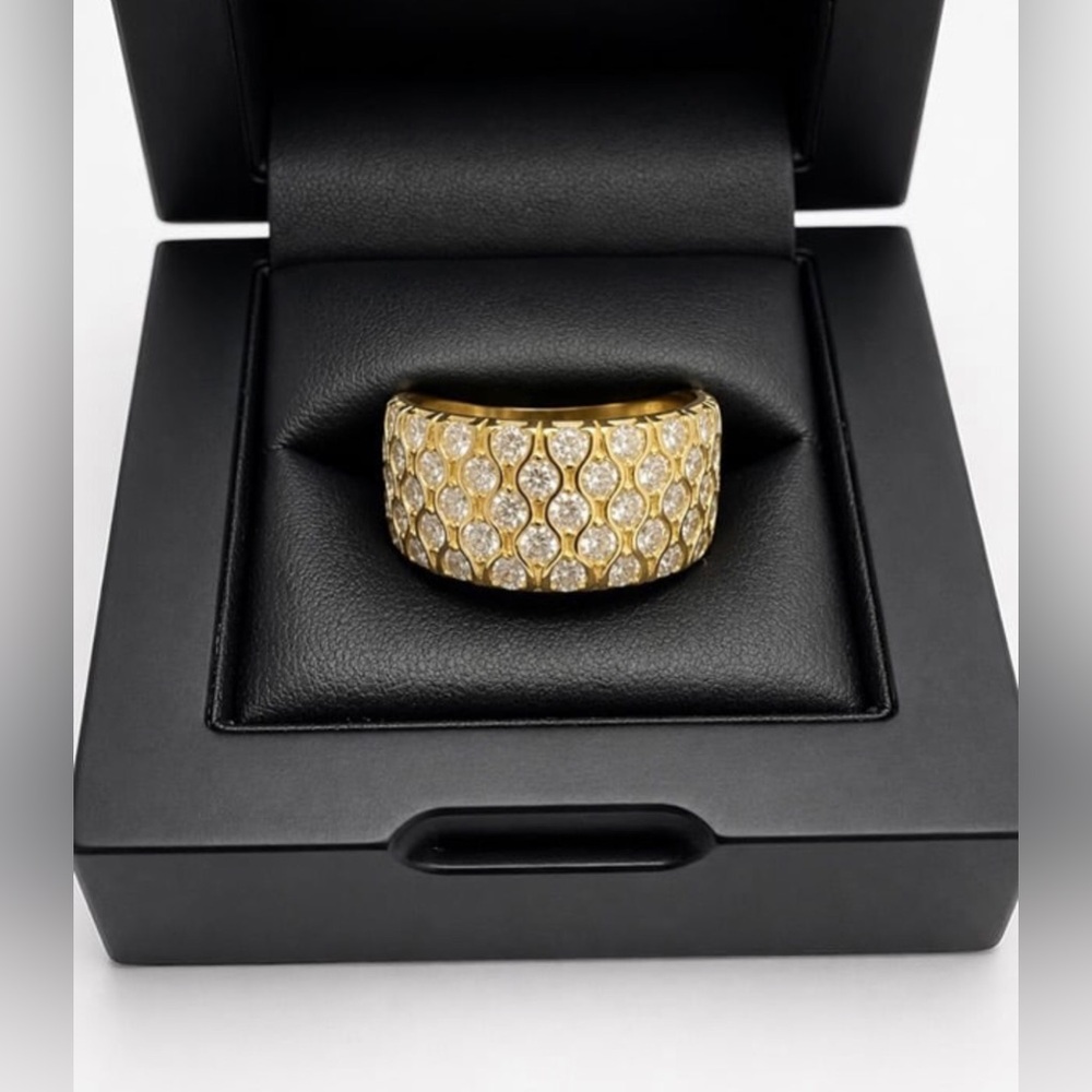 Gold Over 925 Sterling Silver 3.00CT MOISSANITE Half Eternity Band Ring Size 12